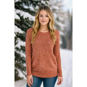 Prana Womens Knit Wool Blend Sweater Large Medium Fit Rust Red Soft & Warm